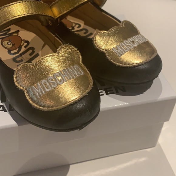 Moschino toddler vitello/laminato flats - Picture 2 of 5
